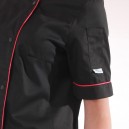 Veste de cuisine femme dos aéré liseré rose - MANELLI - poche à stylo