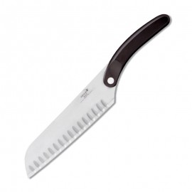 Couteau Santoku Silex Premium 18 cm Alvéolé Bois Pressé - DEGLON