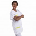 Blouse Medicale Asymétrique poches vert anis - MANELLI