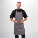 Tablier Gris Clair À Bavette Double Poches 100% Coton - MANELLI