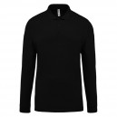 Polo de Travail Coton Manches Longues Homme Noir TOPTEX