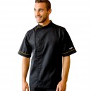 Veste de Cuisine Noire Liseré Orange  destockage