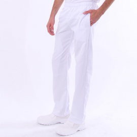 Pantalon de Cuisine Femme Poches Latérales Blanc - MANELLI