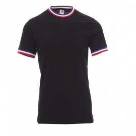 Tee-shirt de Travail Noir Col Tricolore France - PAYPERWEAR