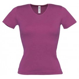 Tee Shirt de Travail Femme Col V Violet -TOPTEX