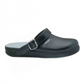 Sabots de Cuisine 100% Cuir sans Coque Noir - ABEBA