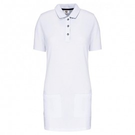 Polo long Blanc Manches Courtes Femme - TOPTEX