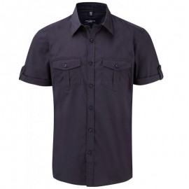 Chemise Homme Manches Courtes Beige - TOPTEX