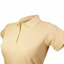 Polo femme détail col et boutons couleur beige