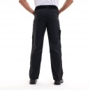 Dos du pantalon de cuisine Arenal en coloris noir avec ceinture ajustable