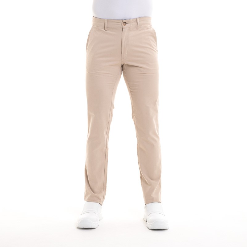 Pantalon de cuisine beige chino pour homme