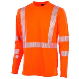 Tee Shirt de Travail Manches Longues Orange HIVI - ADOLPHE LAFONT