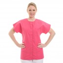 Blouse médicale rose femme manches courtes promotions confortables pas cher