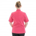 veste de cuisine rose bonbon pour femme