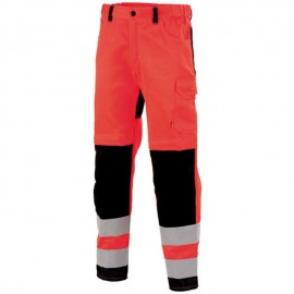 Pantalon de Travail Haute Visibilité Rouge Fluo Hivi / Noir - ADOLPHE LAFONT