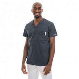 Tunique Médicale Gris Homme Col V 5 Poches - DICKIES