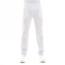 Pantalon Médical Blanc Poches Latérales lavable 60°- MANELLI