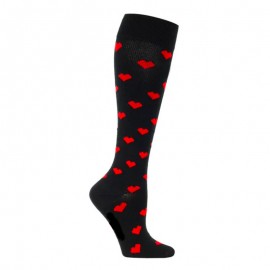 Chaussettes de compression coeurs rouge et noir
