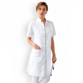 Blouse Médicale Manches Courtes Mi-Longue Blanc - CLINIC DRESS