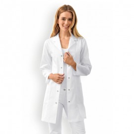 Blouse Médicale Manches Longues Mi-Longue Blanc - CLINIC DRESS