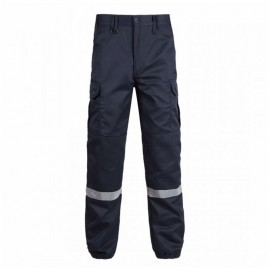 Pantalon Agent de Sécurité Incendie Bandes Réfléchissantes Bleu Marine - TEWI
