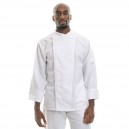 Veste de cuisine blanche manches longues 100% coton modèle guillaume Manelli