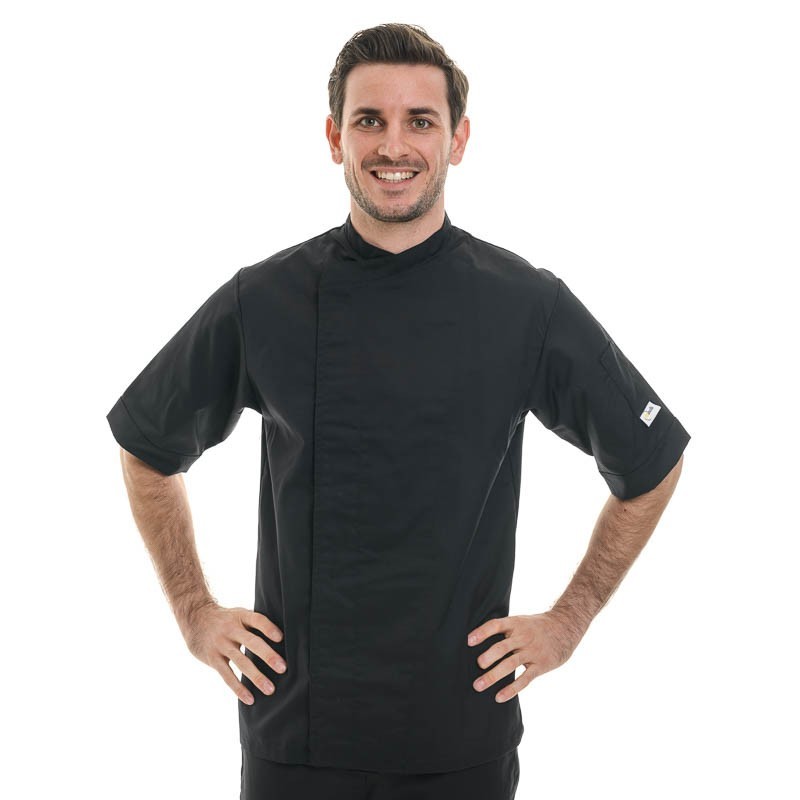 Veste de cuisine noire manches courtes Veste de cuisine noire manches courtes