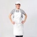 Tablier Gris Clair À Bavette Double Poches 100% Coton - MANELLI - 1