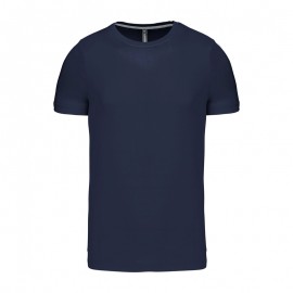 Tee-shirt Manches Courtes Bleu Marine Col Rond - KARIBAN