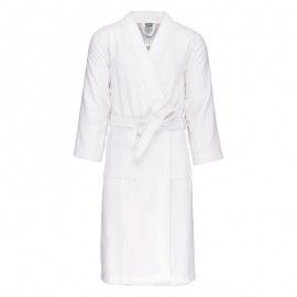 Peignoir Unisexe Col Kimono Blanc - KARIBAN