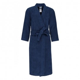 Peignoir Unisexe Col Kimono Bleu Marine - KARIBAN