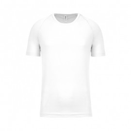 Tee-Shirt Blanc Respirant Anti-Transpiration Homme Manches Courtes - PROACT