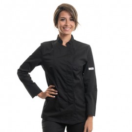 Veste de Cuisine Noire Femme Manches Longues - MANELLI