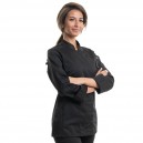 veste cuisine noir femme à manches longues