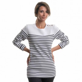 T-shirt de travail manches longues marinière femme ANCRE - ROBUR