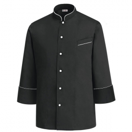Veste de Cuisine Luca Manches Longues Noir Dos Aéré - EGOCHEF