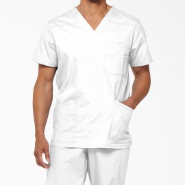 Tunique Médicale Blanche Homme Col V 5 Poches - DICKIES