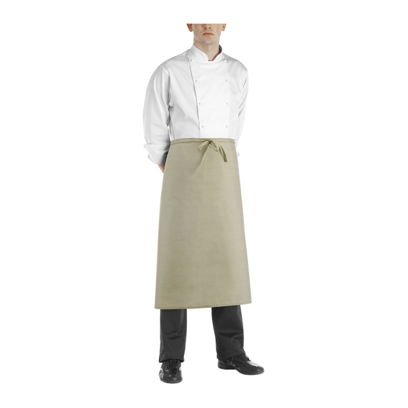 tablier de cuisine demi chef ecru ou beige (hauteur 70cm x largeur 70cm)