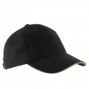 Casquette Homme Orlando Noir Liseré Vert - Kariban