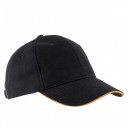 Casquette Homme Orlando Noir Liseré Jaune