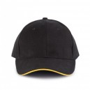 Casquette Homme Orlando Noir Liseré Jaune - Kariban