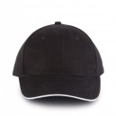 Casquette Homme Orlando Noir Liseré Blanc - Kariban