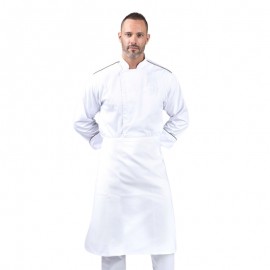 Tablier de Cuisine Long 100% Coton Blanc - MANELLI