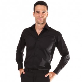 Chemise de Serveur Stretch Noire à Manches longues - RUSSELL