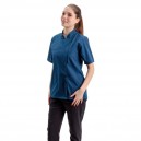 Veste de Cuisine Femme Californie Manches Courtes Bleu