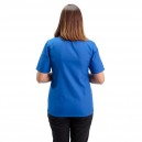 Dos Veste de Cuisine Femme Californie Manches Courtes Bleu Royal - MANELLI