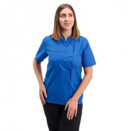 Veste de Cuisine Femme Californie Manches Courtes Bleu Royal - MANELLI