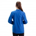 Dos Veste de Cuisine Femme Californie Manches Longues Bleu Royal - MANELLI