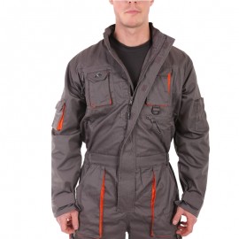 Combinaison de Travail Homme Gris et Orange - EUROPROTECTION