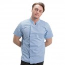 Veste de Cuisine Homme Texas Manches Courtes Turquoise - MANELLI